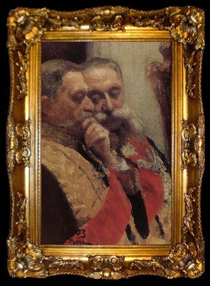 framed  Ilia Efimovich Repin Card row Makin and Czechoslovakia Rall peduncle portrait, ta009-2